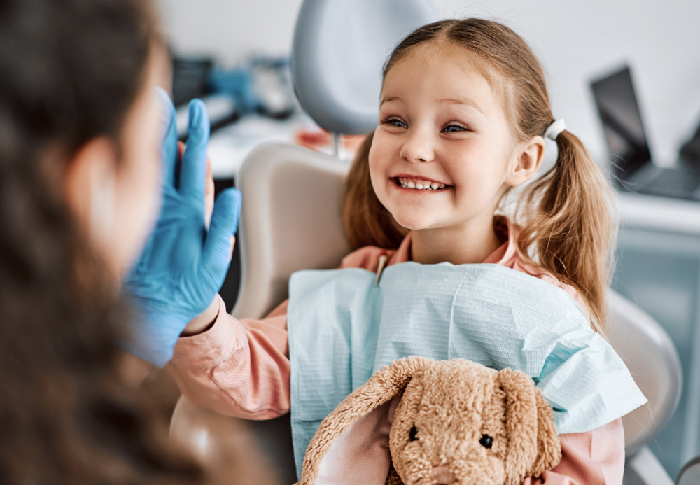 child at the dentist after getting a dental filling in prahran
